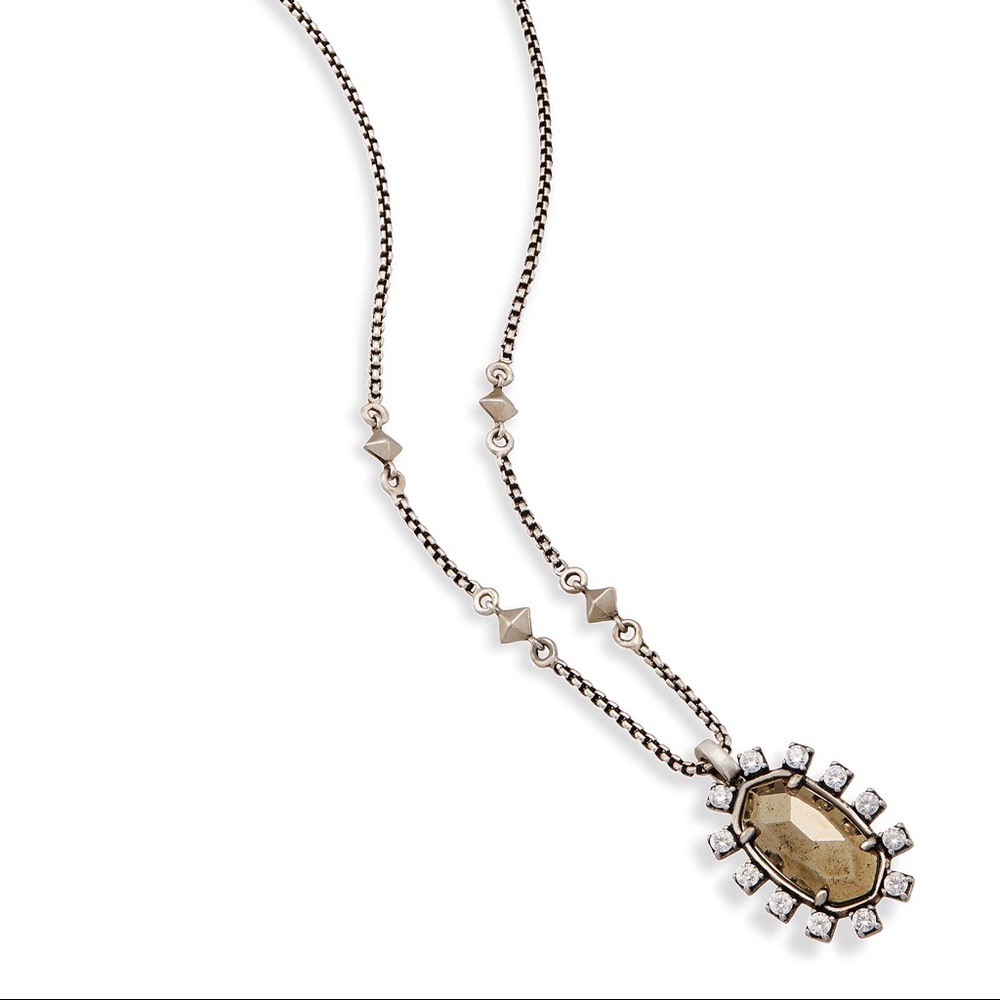 New Kendra Scott Brett Pendant antique silvertone - Picture 3 of 5